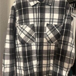 Zara Men's Monochrome Plaid Shirt Jacket